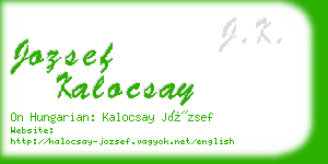 jozsef kalocsay business card
